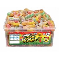 Sweetzone 100% Halal Jelly Sweets - Sour Suckers Tub Of 100pcs